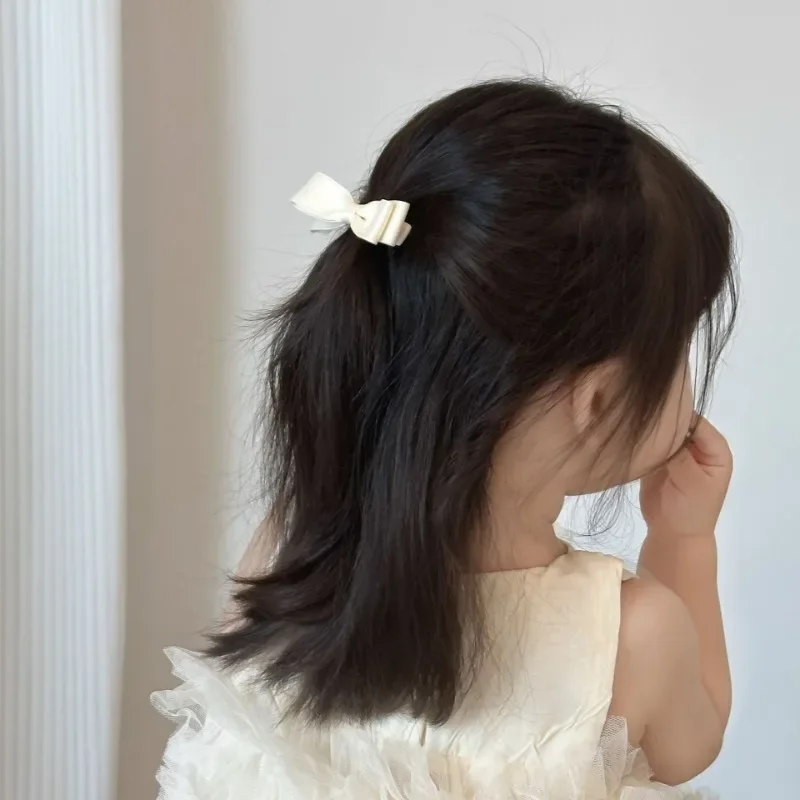 2 uds lindo Kawaii negro blanco arco Clip de pelo moda coreana princesa pasadores de Color sólido sombreros accesorios para el cabello para niñas