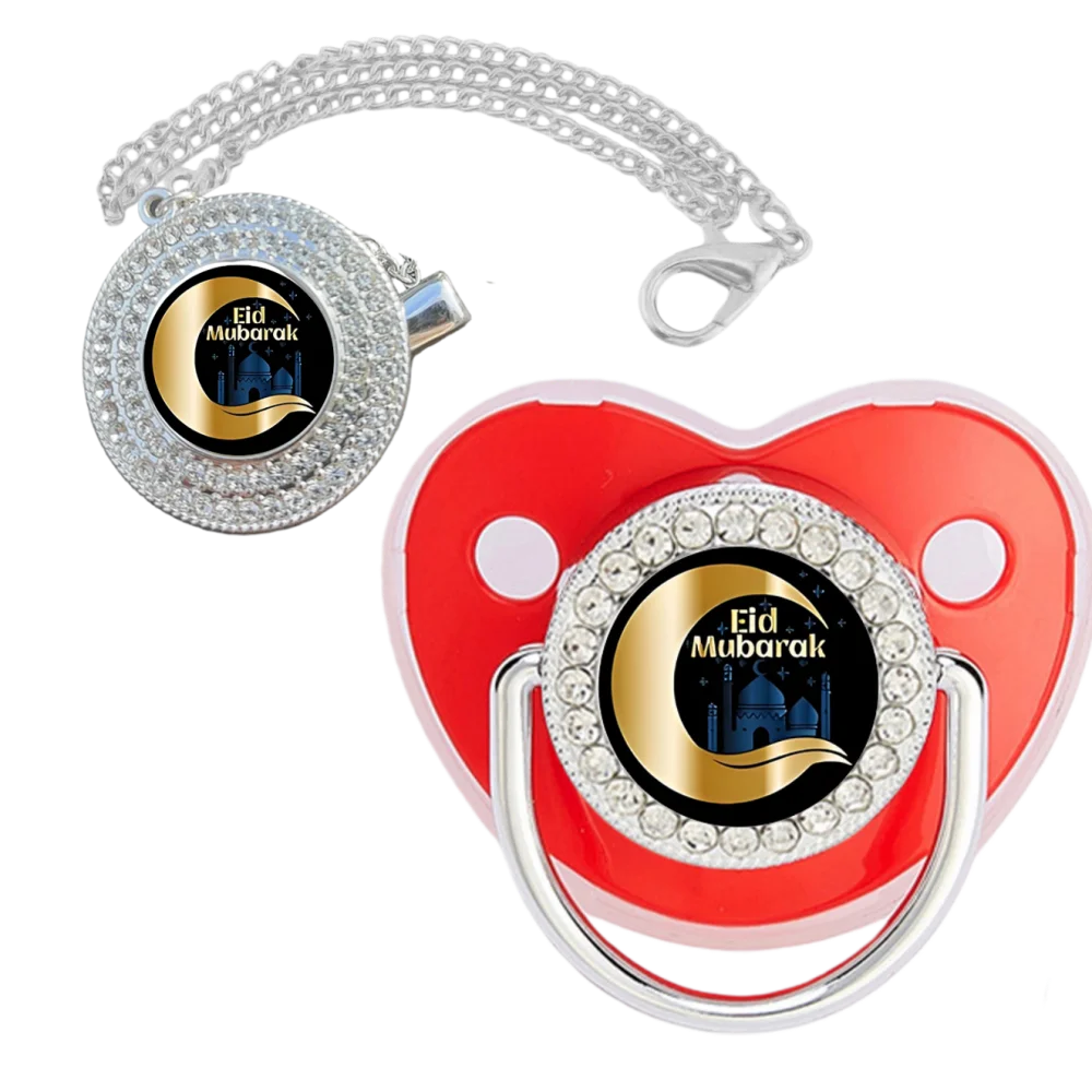 2025 Kawaii's nuevo chupete para bebé con cremallera, juguete con dientes de silicona, soporte para chupete, alimenta regalos de cadena de chupete para bebé musulmán