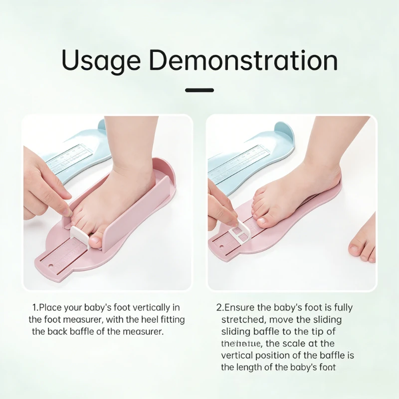 Calculadora de tamaño de zapato con regla para pie de bebé: Dispositivo de medición de longitud del pie para niños, guía de tamaño para zapatos para niños pequeños (0-4 años) - imagen 4