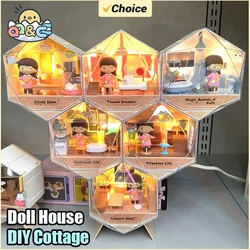 Casa de muñecas artesanal en miniatura para juego simbólico