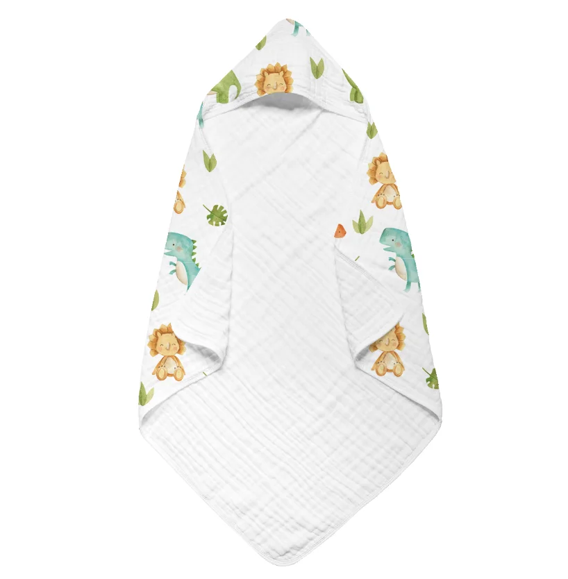 Happyflute Toalla de baño bebé con capucha algodón manta envolvente