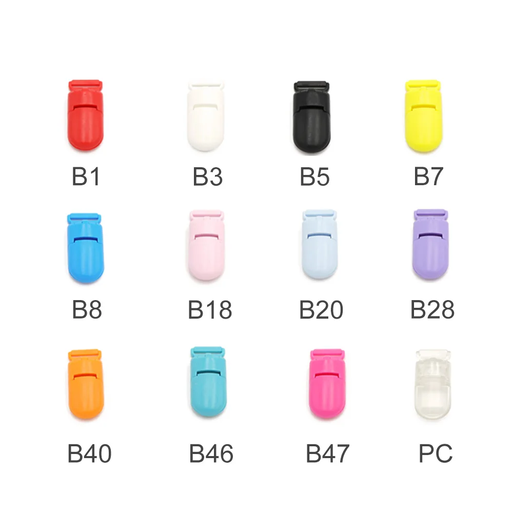 Clip para chupete de bebé de 15mm, Clips para chupete de plástico sólido, soporte para chupete infantil, soporte para pezones, abrazadera multicolor, juguete, 10 Uds. - imagen 4