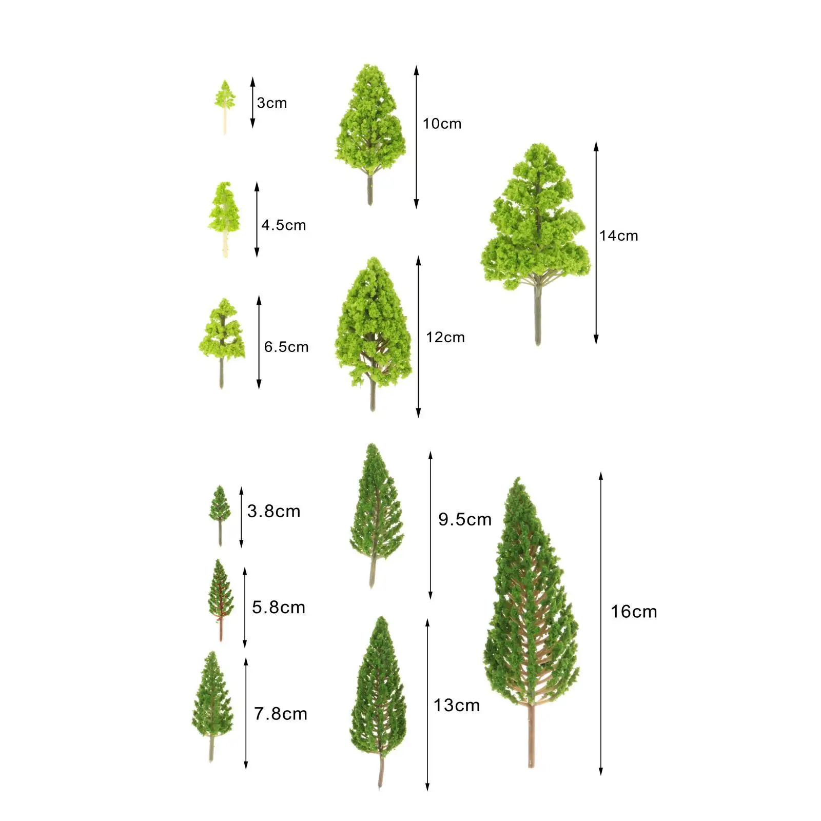 62Pcs Mixed Model Tree Mini Landscape Tree for Miniature Scenery DIY Scenery