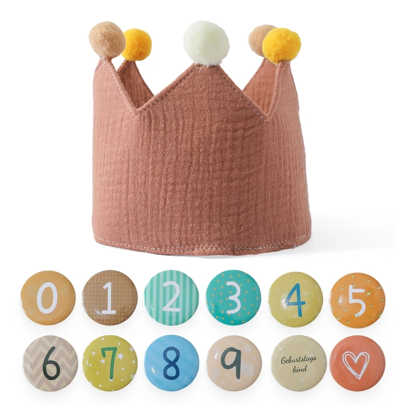 13PC Brown Crown Hat