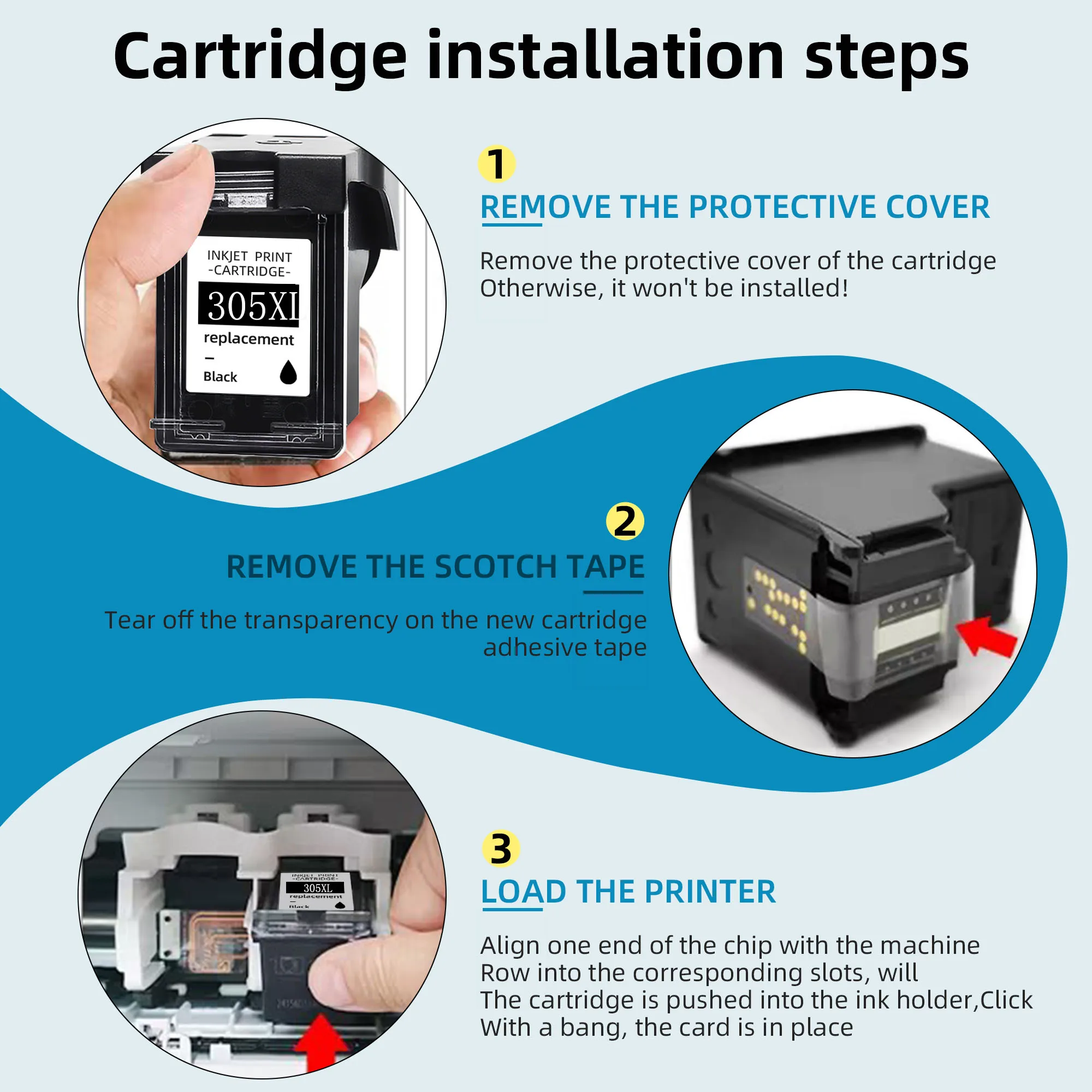 Cartucho de tinta 305XL compatible para HP Deskjet – Negro y color - imagen 4