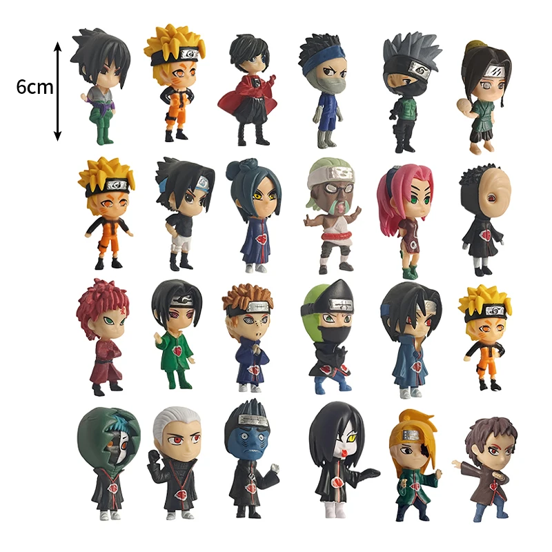 24 Uds. Calendario de Adviento de Anime figura de Naruto muñeca de acción Kakashi Sakura Itachi Gaara mini juego de juguetes niños caja de regalo de Navidad 2025 - imagen 4