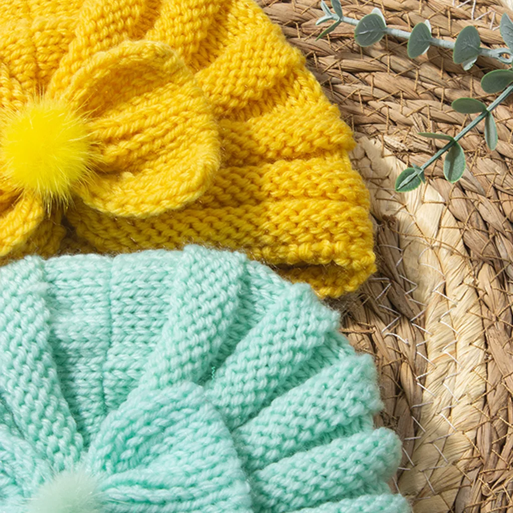 Gorro Fetal para bebé de 0 a 12M, bonito lazo, bola para el pelo, decoración, gorro de punto infantil, accesorio para el cabello de Color sólido para niño pequeño - imagen 3