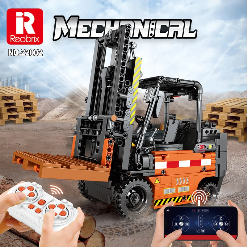 Bloques construcción montacargas RC – Vehículo ingeniería para niños