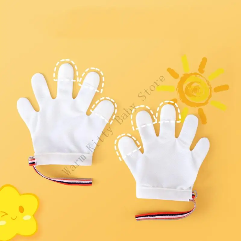 Los guantes infantiles XXFE algodón fáciles usar evitan que bebé muerda las manos y mastique las uñas - imagen 4