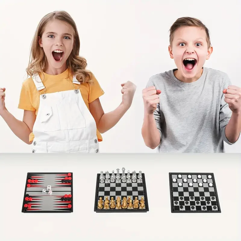 Mini juego de ajedrez magnético, tablero de ajedrez magnético plegable de plástico, juguete interactivo portátil para niños y adultos, regalo de cumpleaños - imagen 4