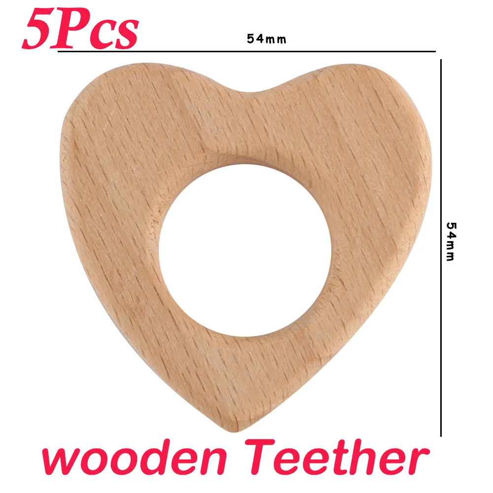 5pcs Heart1 teether
