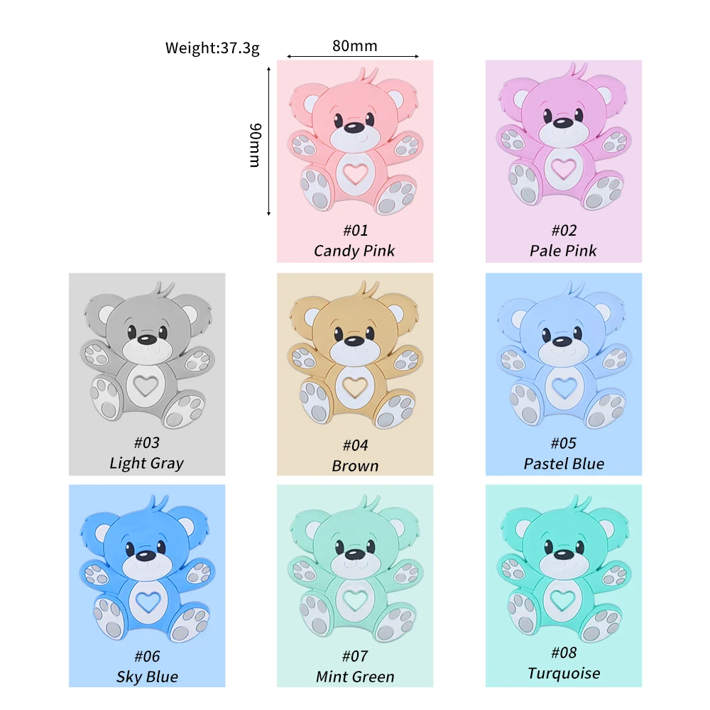 Sunrony-mordedor de cuentas silicona con animales dibujos animados, Clips para fabricación joyería, collar DIY, accesorios - imagen 5