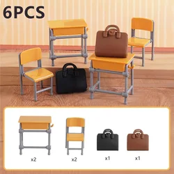 Set Muebles Escolares Miniatura Para Montar Casa de Muñecas