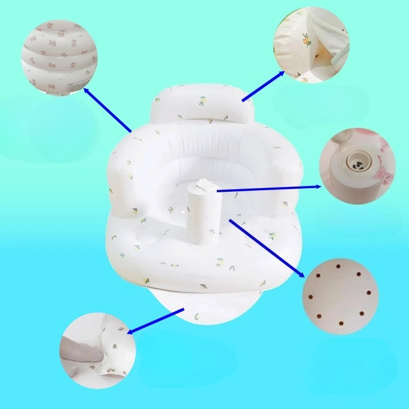 Asiento de baño para bebé inflable plegable – Soporte entrenamiento - imagen 3