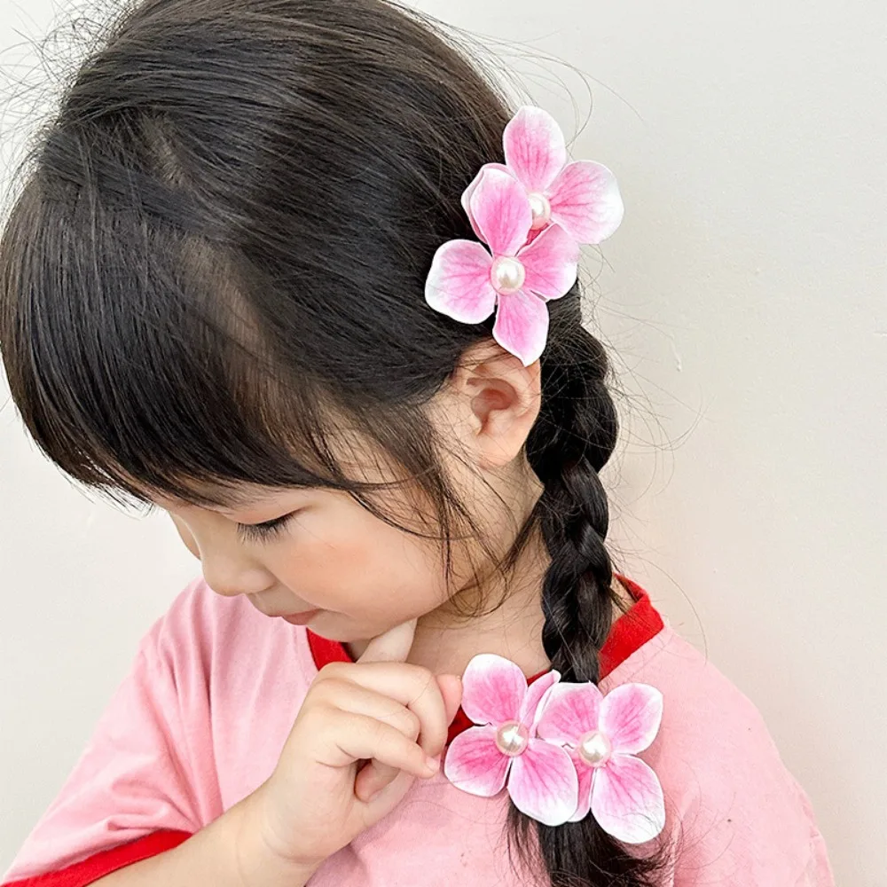 Pinza para el pelo Phalaenopsis flor pico de pato Clip lindo DIY dulce doble flor perla horquilla mariposa orquídea flor flequillo Clip LATERAL - imagen 2