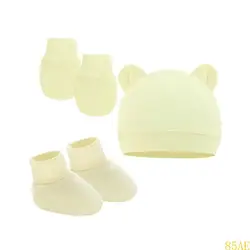 Conjunto bebé recién nacido: gorro, guantes y calcetines de algodón
