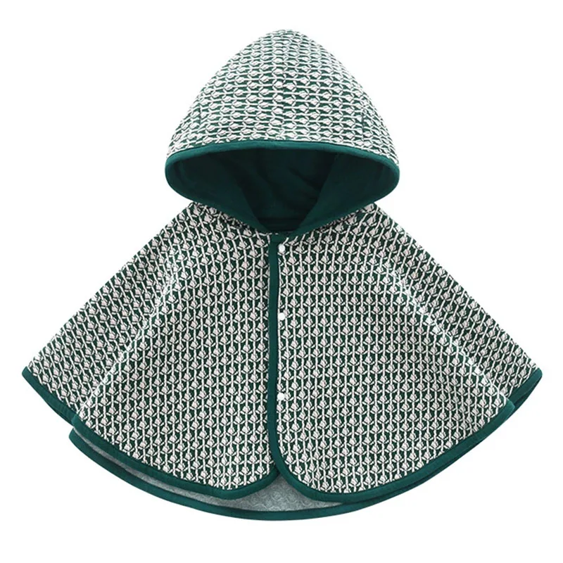 Primavera otoño ropa para niñas recién nacidas chaqueta infantil moda coreana a cuadros lindo chal de punto con capucha capa abrigos para niños pequeños artículos para bebés B268