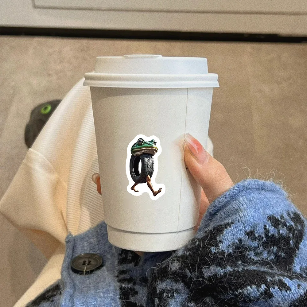 500 uds/rollo de pegatinas divertidas rollo Tung Sahur pegatinas cerebrales italianas diseño AI Animal abstracto para botella de agua juguetes para ordenador portátil - imagen 3