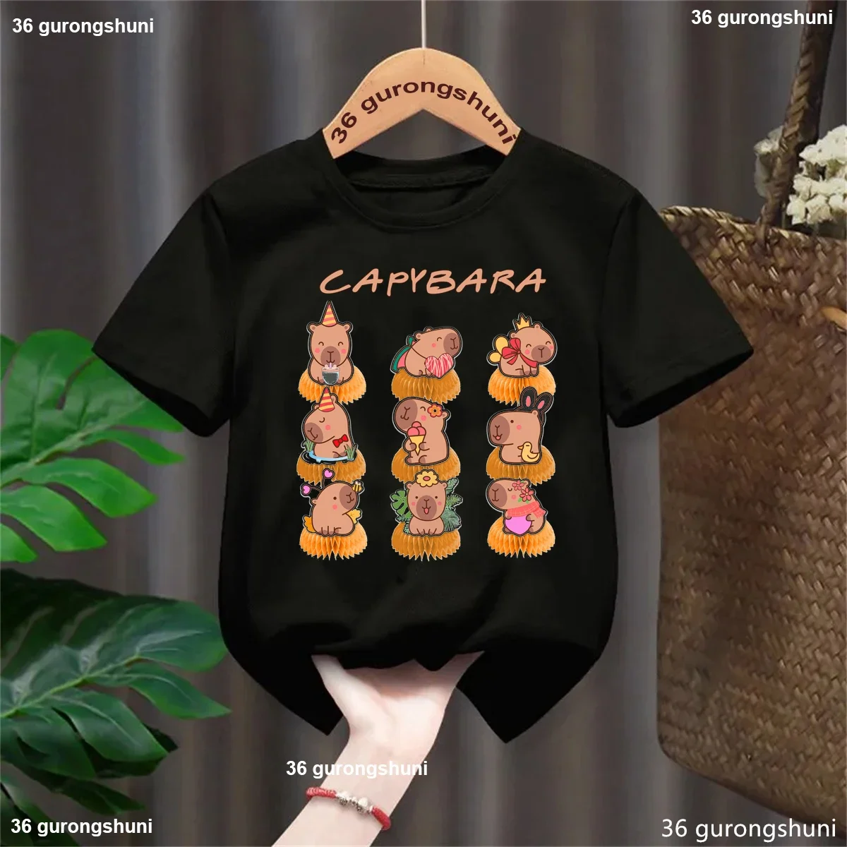 Capy camiseta infantil cumpleaños capibaras manga corta niños niñas - imagen 3