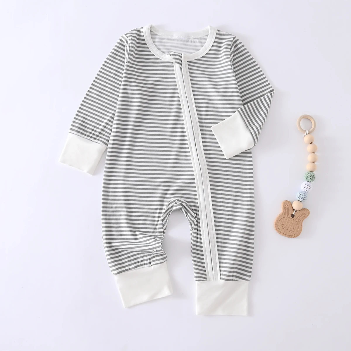 Somenie-Body de manga larga para bebé, ropa para niños y niñas, mono plegable con cremallera, pelele para bebé, ropa de casa de 1-3-6-9M