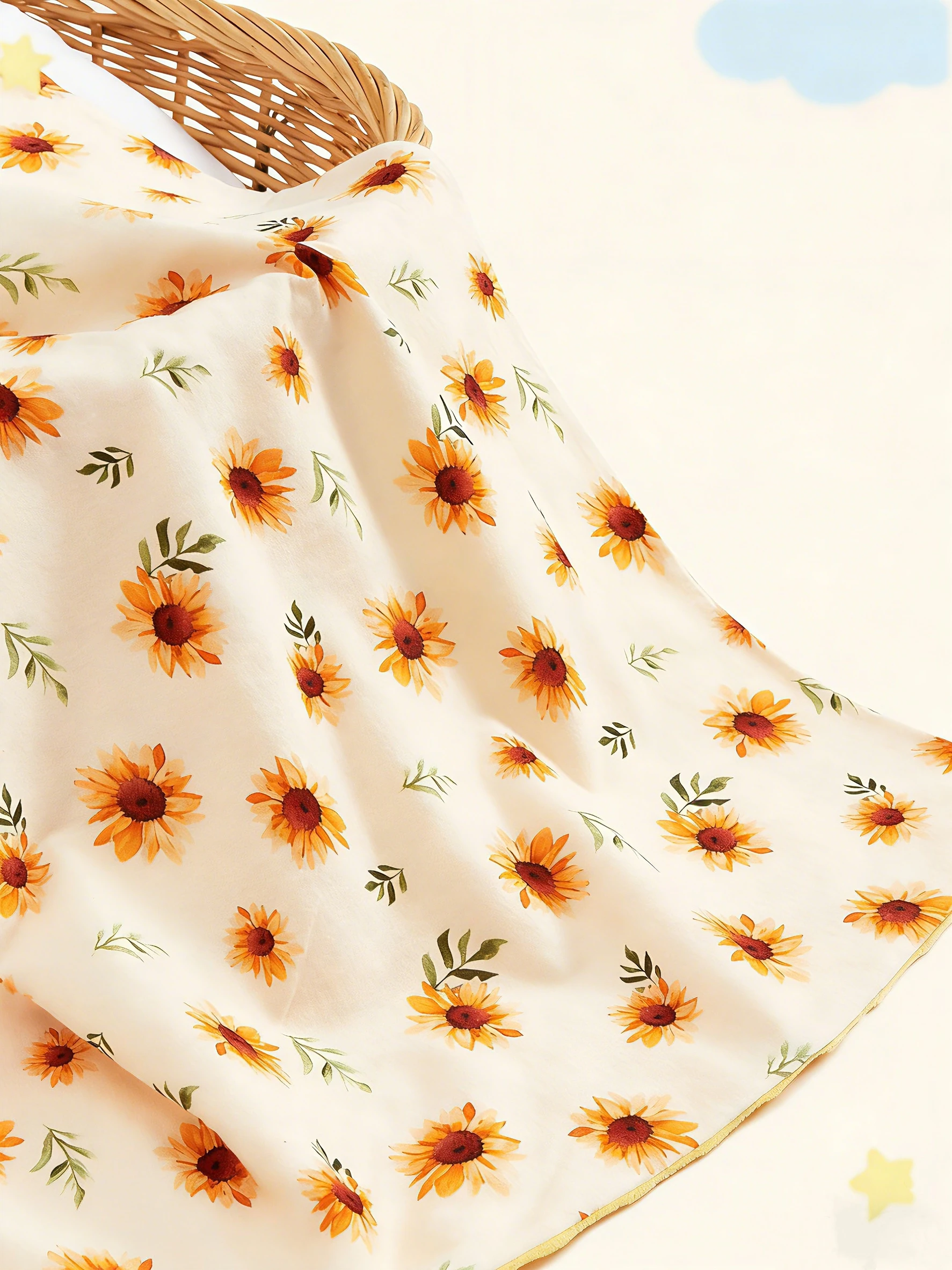 Manta de felpa suave con estampado de margaritas para bebé - imagen 4