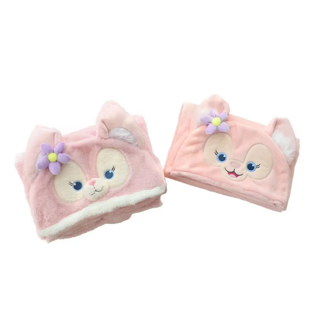 Capa de felpa Kawaii de Disney Linabell, manta con capucha de zorro rosa de dibujos animados, aire acondicionado, decoración de sofá, ropa cálida, regalo para niñas - imagen 5
