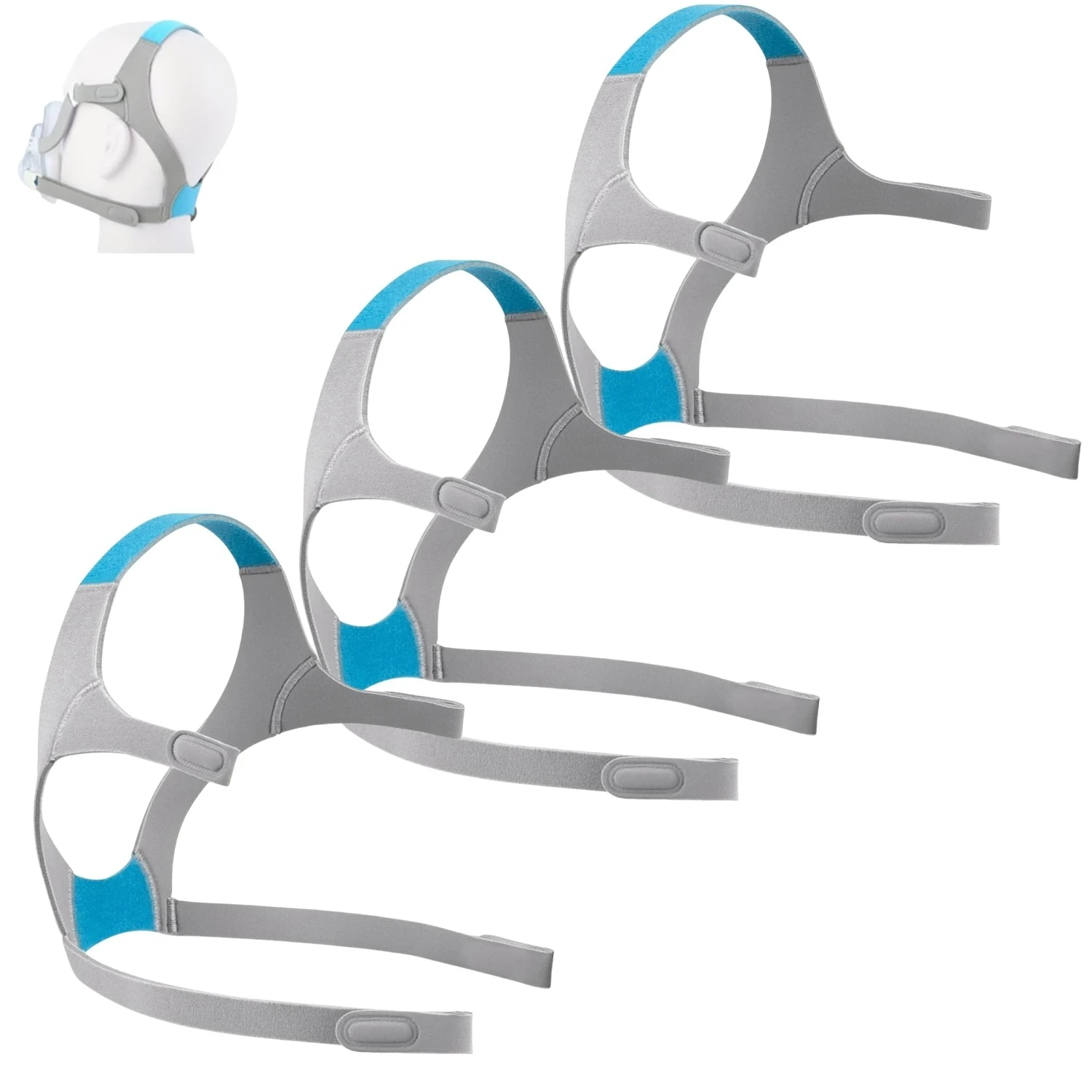 3 piezas de casco para AirFit N20/AirTouch N20/F20, correa de repuesto para casco CPAP unisex suave y cómoda (sin máscara)