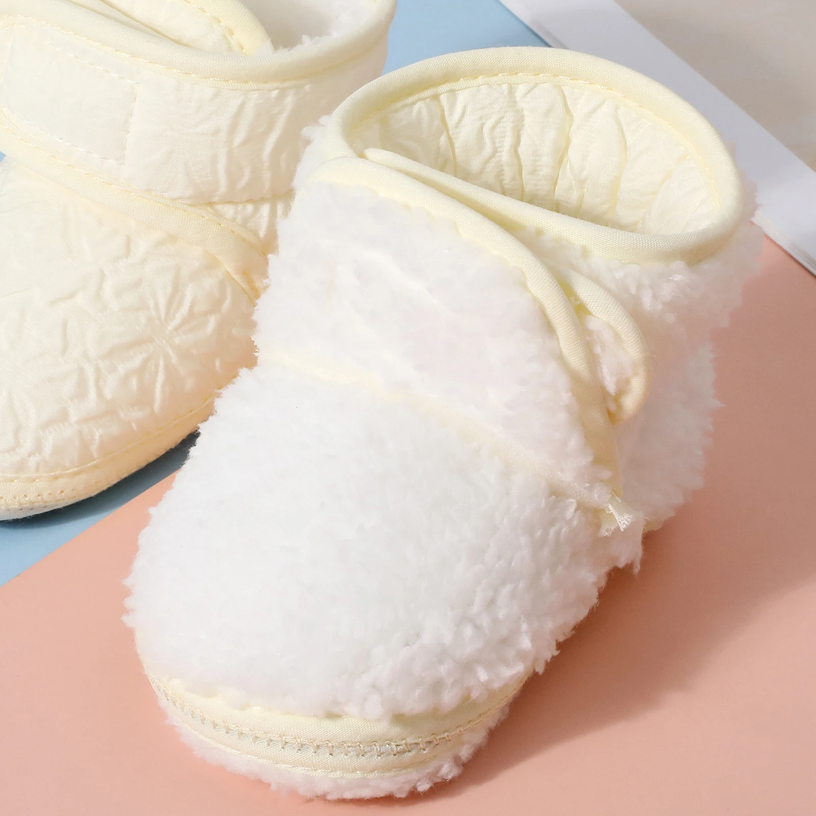 Suefunskry Zapatos de algodón cálidos de invierno para bebés, zapatos antideslizantes de suela suave para primeros pasos, botas, zapatos para niños y niñas - imagen 3