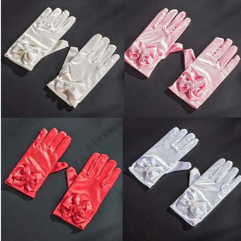 XXFE Guantes blancos clásicos para actuaciones, reuniones negocios y discursos camarera restaurantes satén