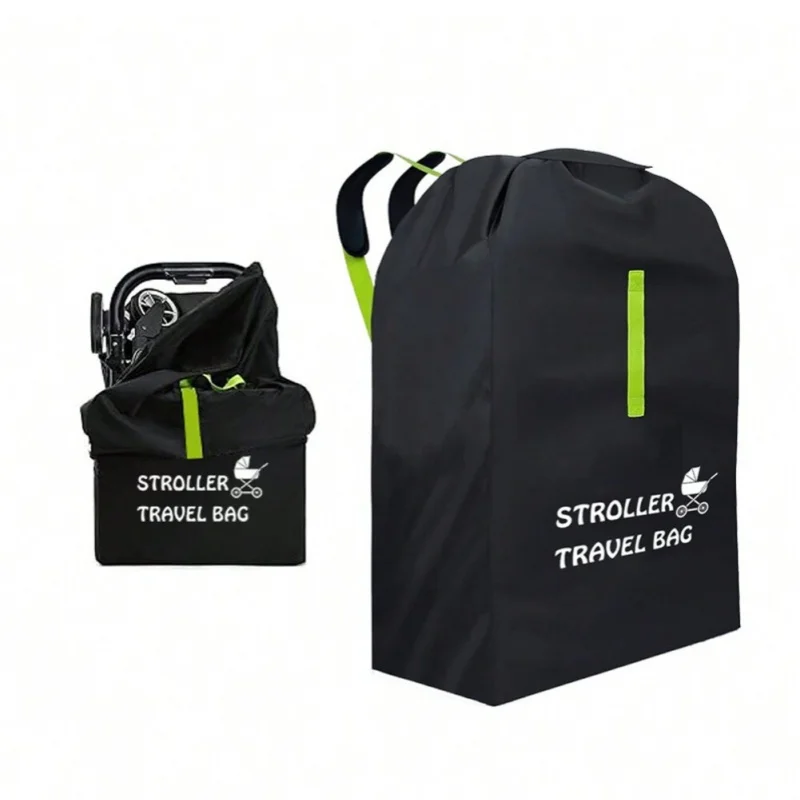 Bolsa de viaje para cochecito grande, color negro Universal, bolsa de almacenamiento doble, cubierta antipolvo, bolsa de inspección de aviones
