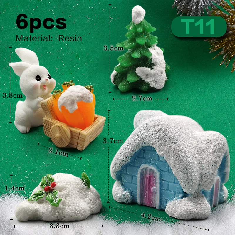 6pcs Xmas Rabbit-T11