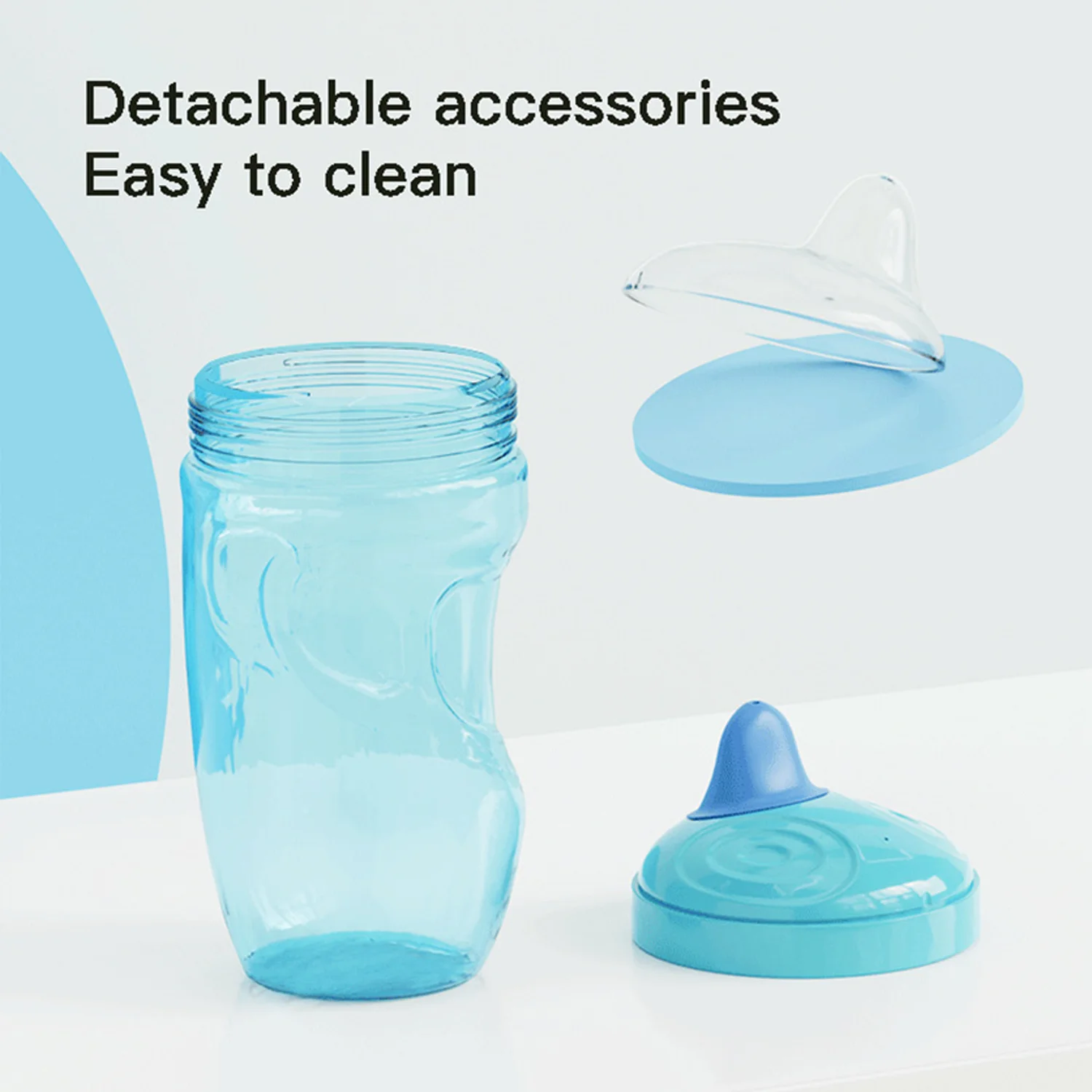 Taza de agua para bebé de 300ML, taza de pico de pato, taza para aprender a beber, taza de leche, a prueba de caídas y fugas, regalo de cumpleaños sin BPA para bebés - imagen 3