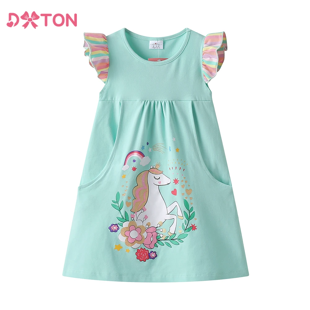 DXTON vestido de verano sin mangas con volantes y bolsillos - imagen 4