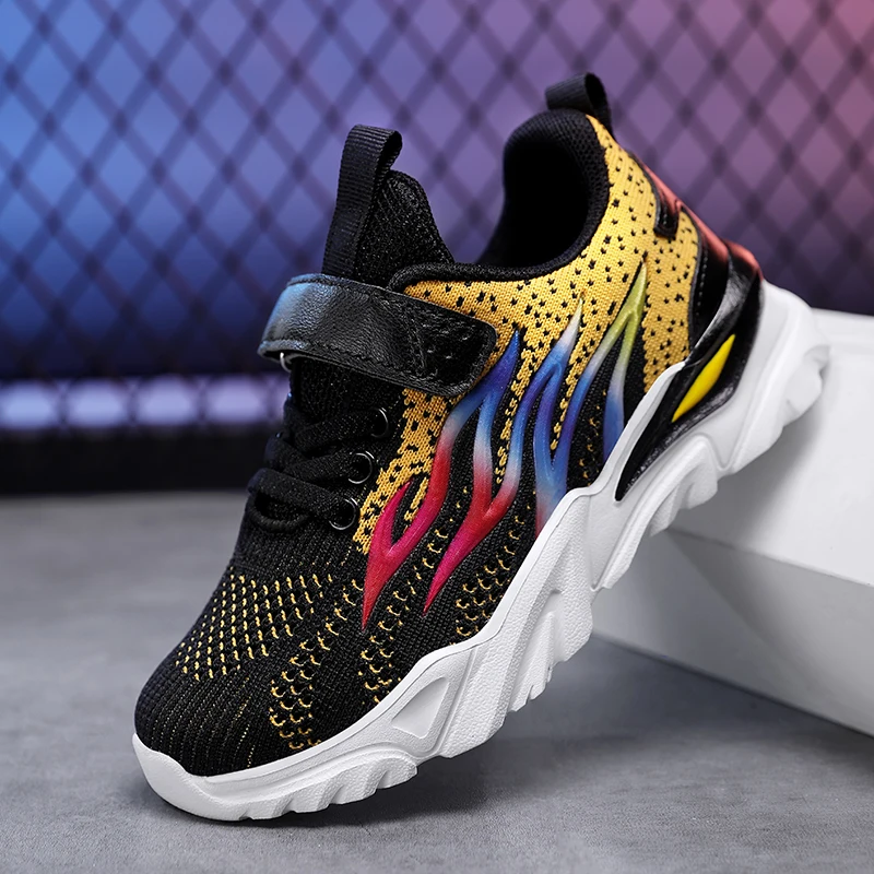 Zapatos deportivos de moda para niños y niñas, zapatillas para correr al aire libre, zapatos informales de cuero PU con fondo suave transpirable para niños - imagen 4