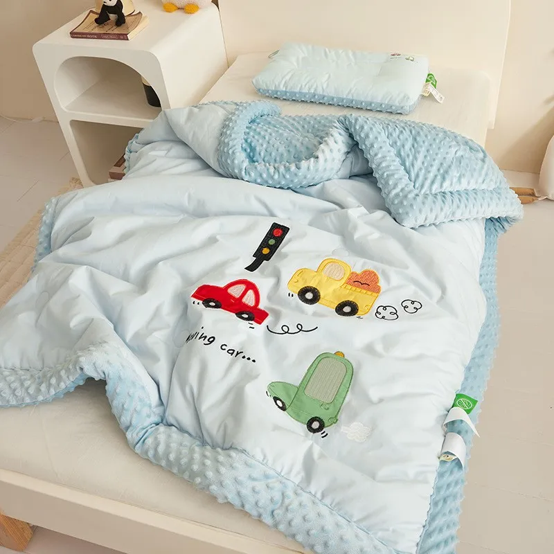 Manta acolchada para bebé de 120x150cm, funda suave para siesta de verano, manta para cama, manta envolvente para recién nacido, manta de edredón cubierta para las 4 estaciones - imagen 3