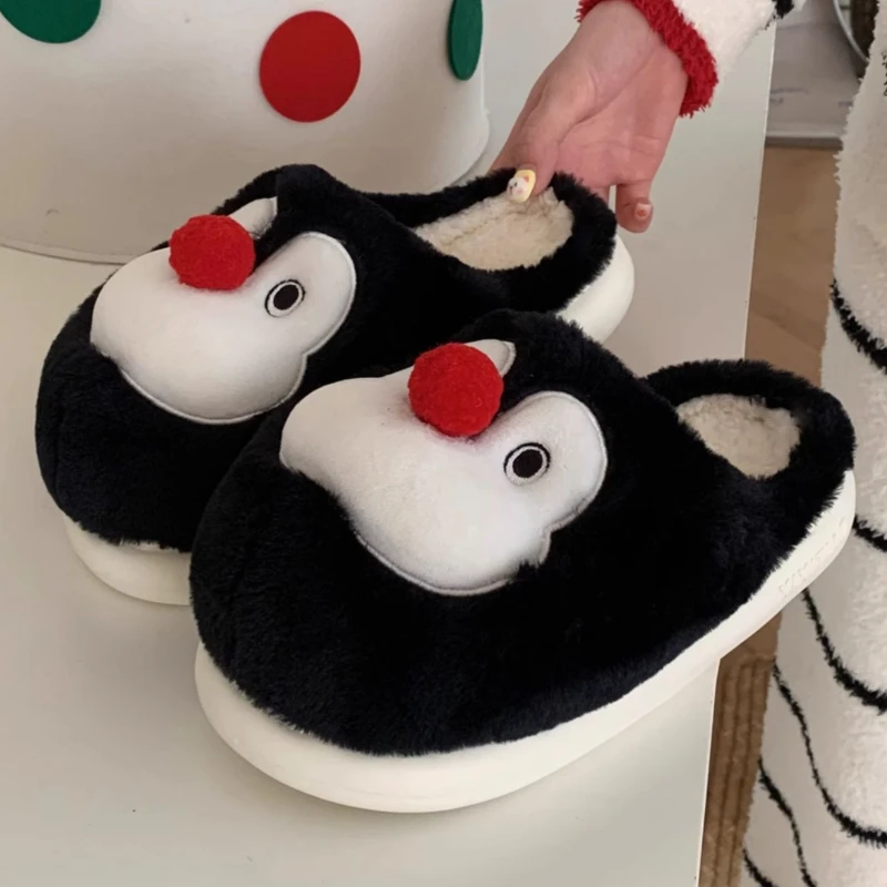 Zapatillas mullidas con pinguino - para casa, suela EVA suave - imagen 4