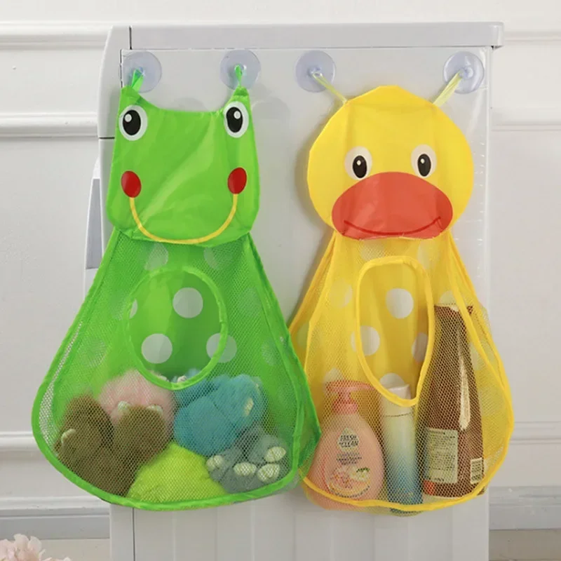 Juguete para Baby Shower, bolsa de almacenamiento de juguetes con forma de rana y pato, ventosa fuerte, bolsa de juego para Baby Shower, organizador de baño, juguete de agua - imagen 3