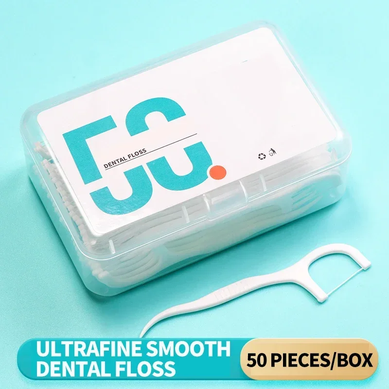 Barra de hilo portátil ultrafina, juego para el hogar, palillos de dientes de 50/100/200 Uds., hilo dental portátil y desechable, cuidado bucal, limpieza profunda - imagen 3