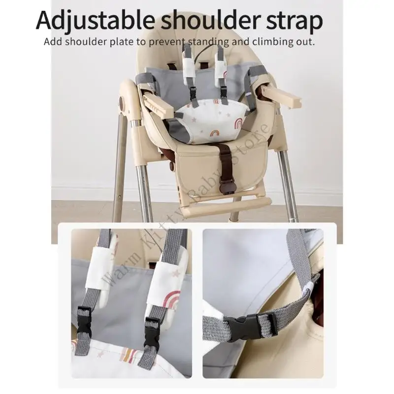 Arnés de silla alta portátil para bebé, cinturón con correa de seguridad ajustable, refuerzo de alimentación de bebé, cinturón de seguridad para viaje, hogar, restaurante - imagen 5