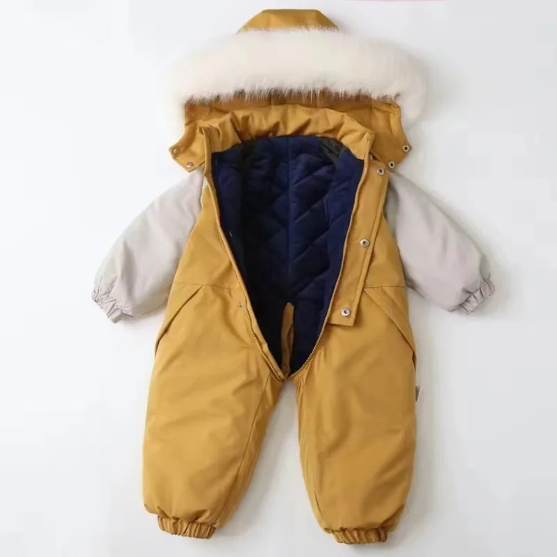 Combinaison de Ski d'hiver pour bébé, combinaison épaisse pour bébé, nouvelle mode, ensemble de vêtements pour enfants, imperméable, combinaison de neige chaude pour garçons et filles - imagen 3