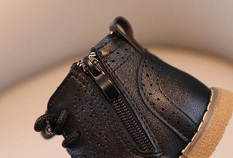 Otoño Invierno, botas para bebés, niños y niñas, zapatos informales de PU para niños, zapatos antideslizantes para exteriores, botines para niños - imagen 5