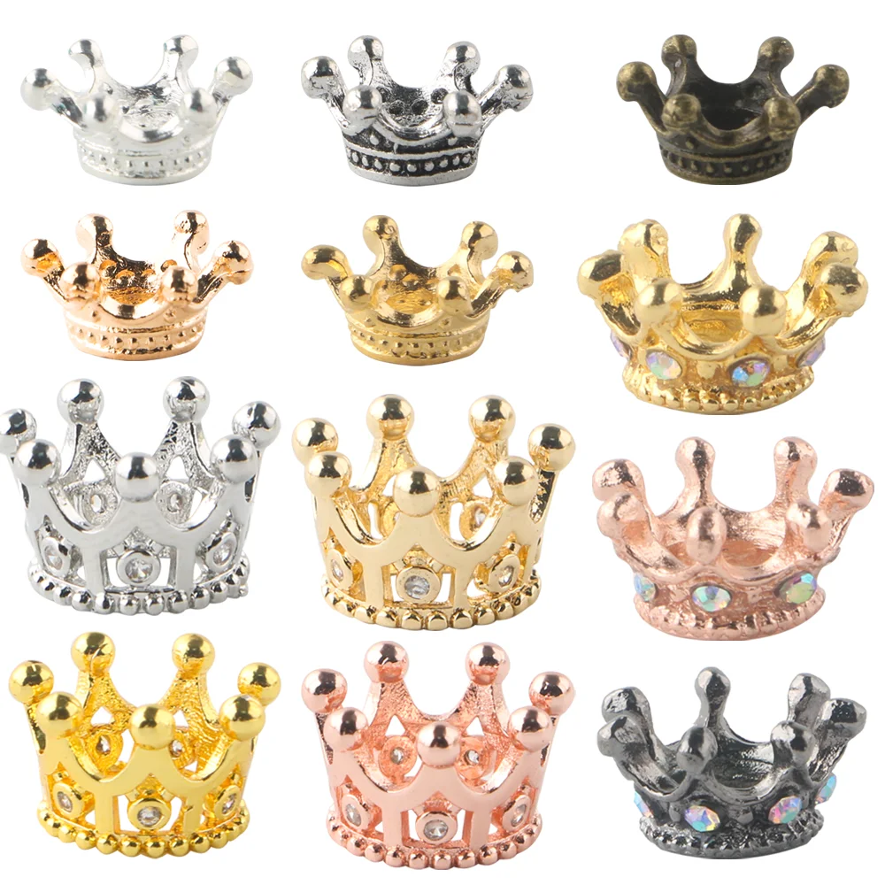 Cuentas metálicas vintage con diseño corona imperial para manualidades - imagen 4
