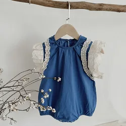 MILANCEL mono verano bebé niña encaje cuello redondo