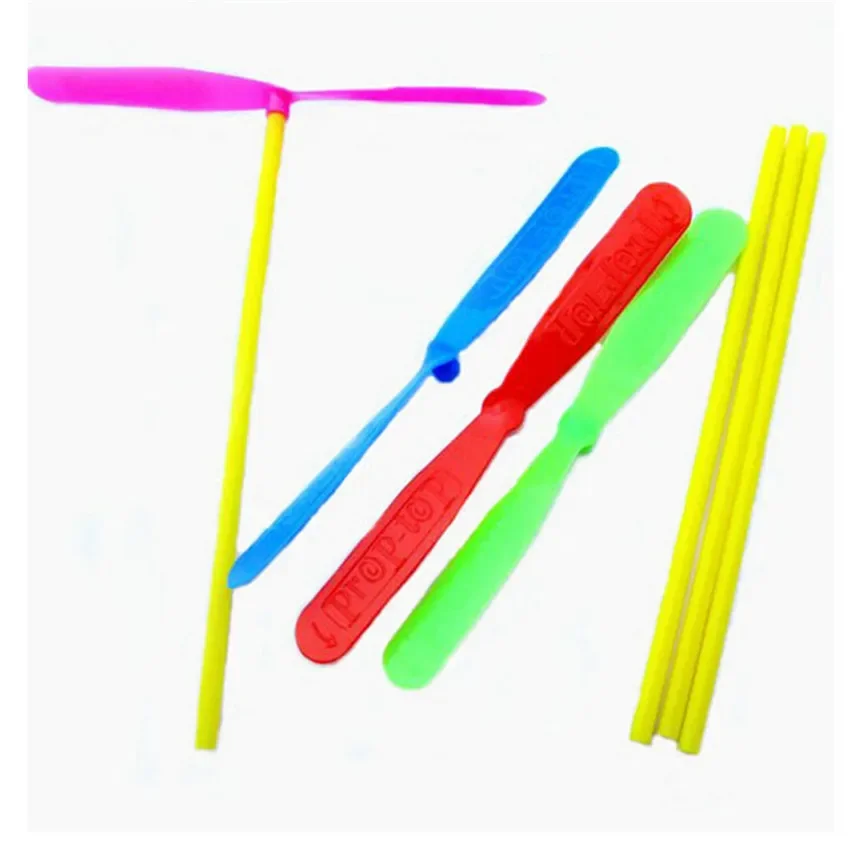 Hélice voladora de empuje manual con forma de libélula de bambú de plástico, juego de deportes al aire libre, juguete de regalo para niños, flecha voladora giratoria, juegos al aire libre - imagen 3