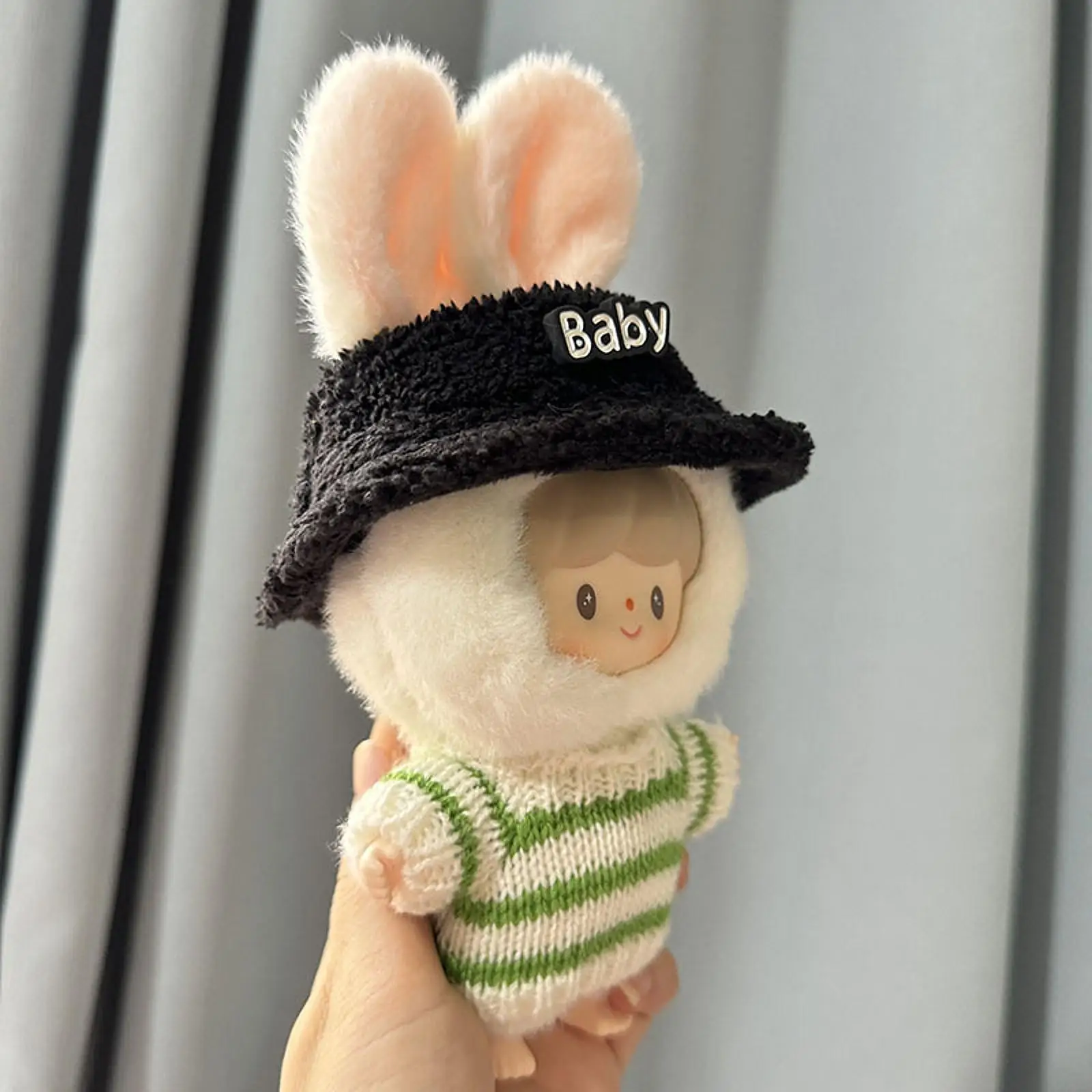 Ropa de muñeca de peluche de 15cm y 17cm, accesorios para muñecas de peluche, vestido con estilo de dibujos animados