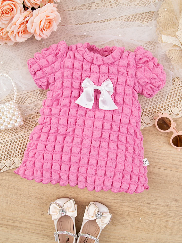 Vestido de princesa para niña con falda y mangas burbuja – Verano - imagen 4