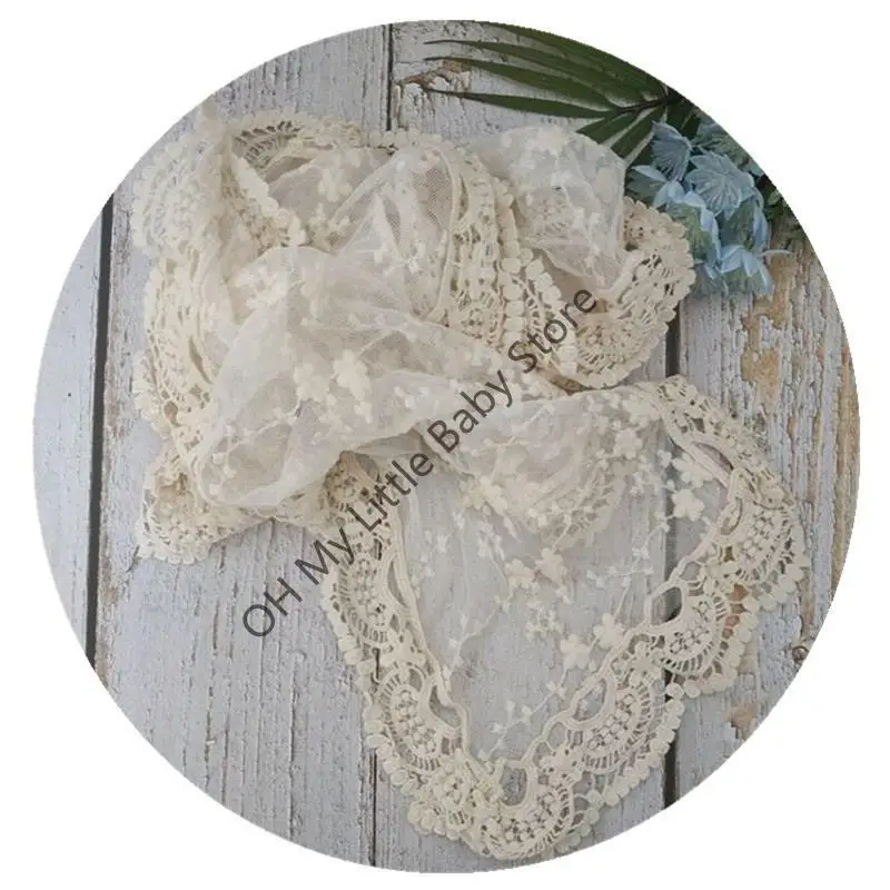 M76C envolturas fotográficas encaje para bebé recién nacido, manta suave para fotografía infantil, accesorios DIY - imagen 3