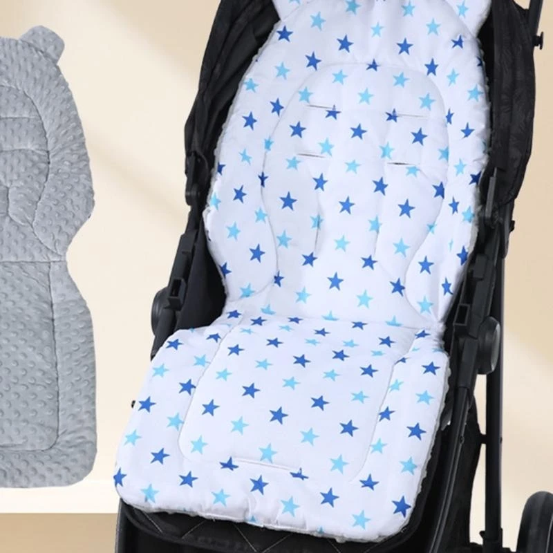 Cómoda almohadilla para cochecito de bebé, funda para cochecito, accesorios, patrón de estrella para niño, cojín de asiento suave, carrito para las cuatro estaciones para bebé