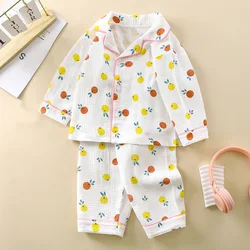 Pijama verano algodón transpirable con solapa para niños y niñas