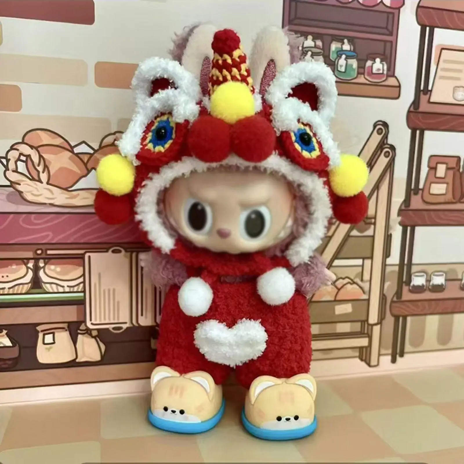 Doll Romper Doll Outifits Decoration Fashion for Kids Birthday Gift Cute DIY Doll Toy Dress Lion Dance Suit for 17cm Doll